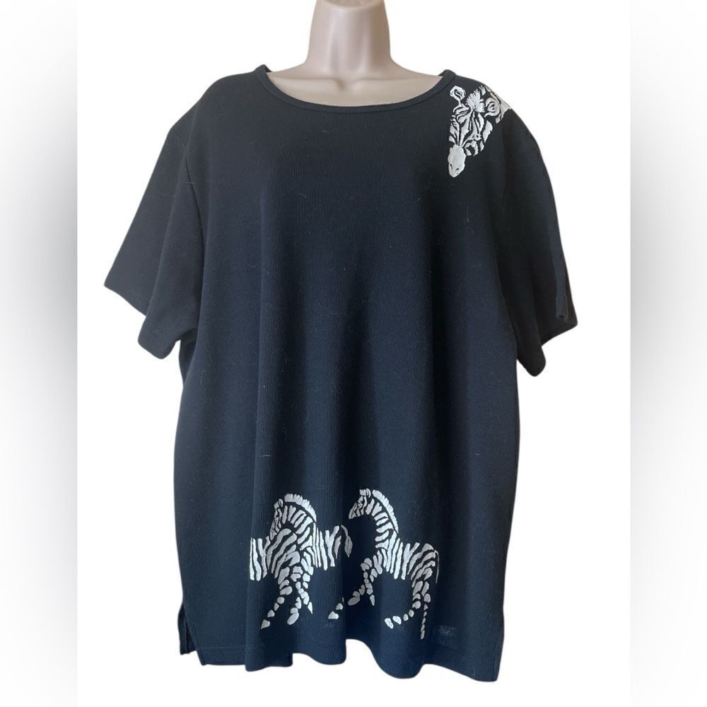 Black White Zebra Print Front and back Women's Top oversized